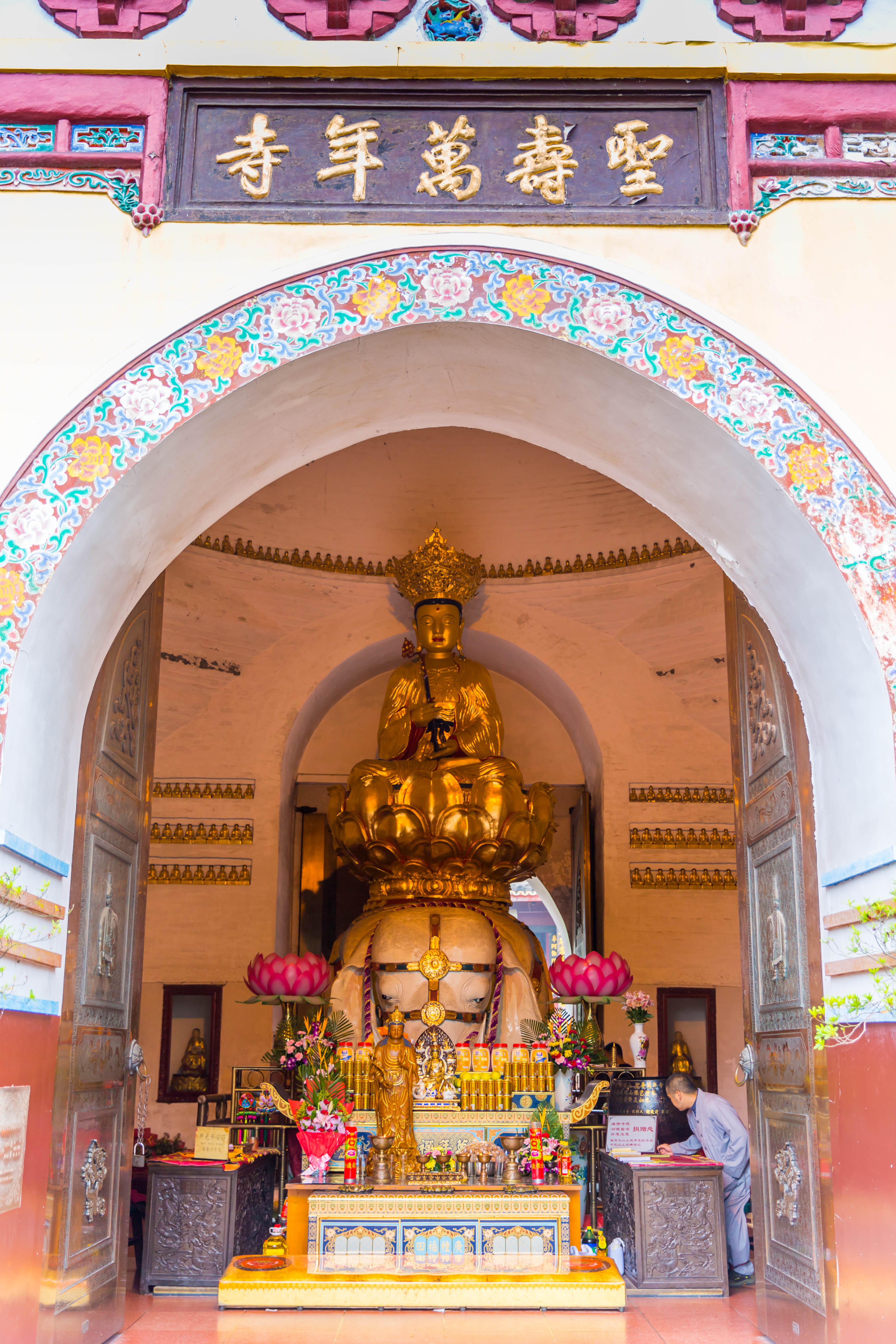 作为峨眉山八大重点寺庙之一,万年寺的寺院布局十分精美,整座寺院坐