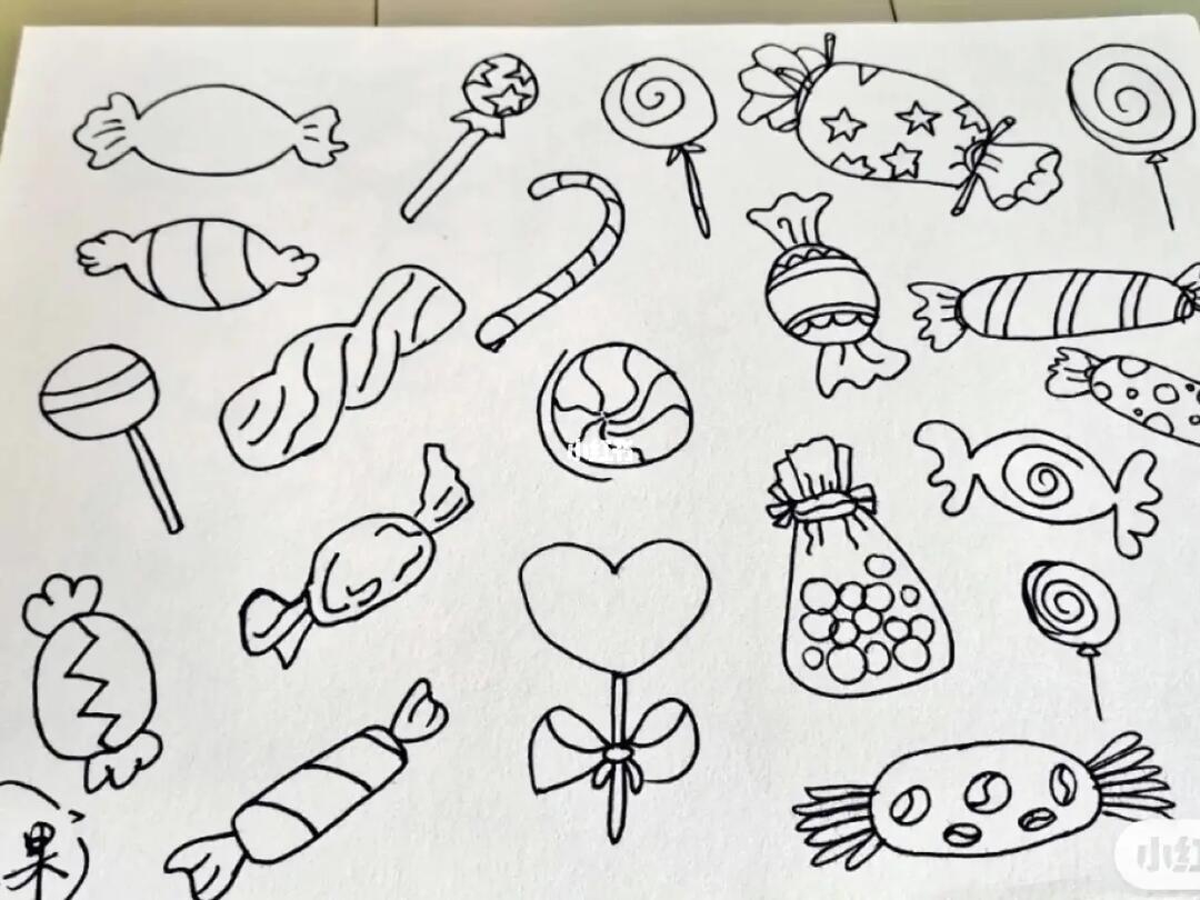 幼师简笔画糖果
