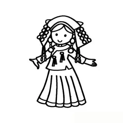 56个民族服饰简笔画56个民族服饰简笔画涂色