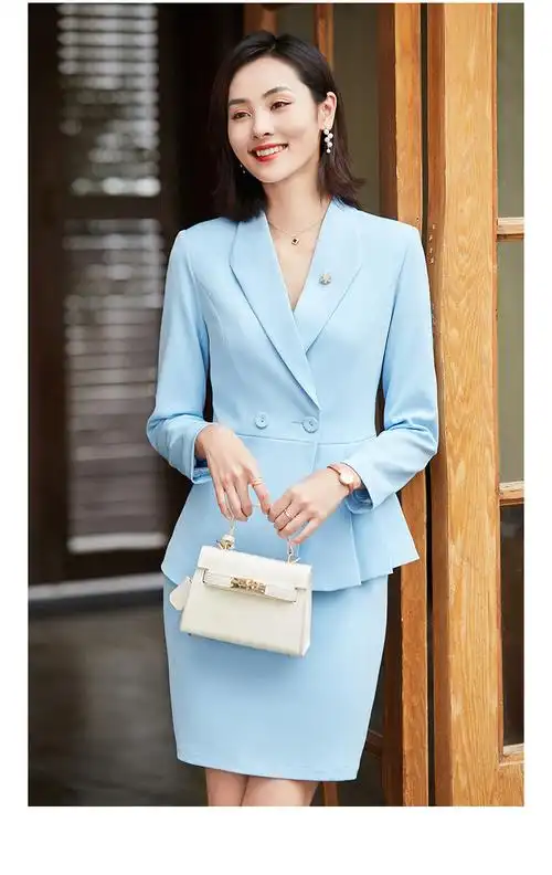 主持人工作服女士职业装夏季西装套装演讲比赛正装女艺考播音上镜服装