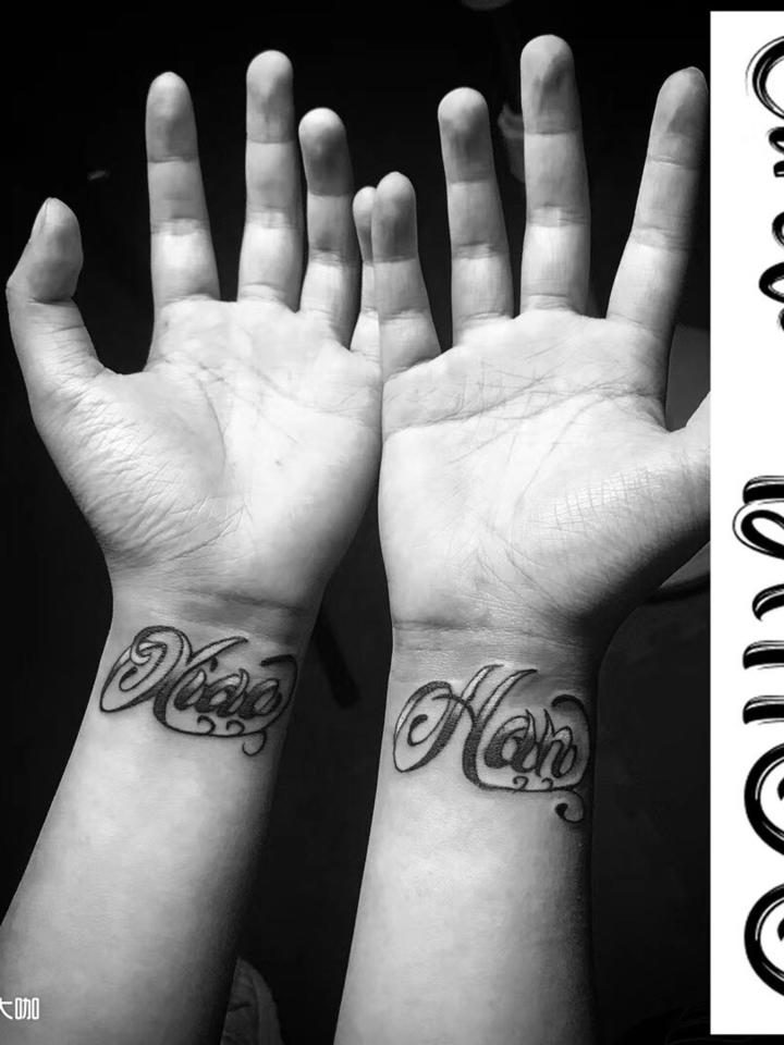 手腕花体字_纹身图案手稿图片_甜甜圈的纹身作品集