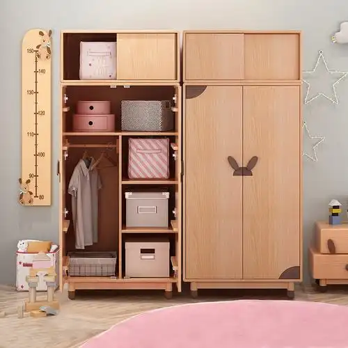 实木儿童衣柜现代简约柜子储物柜收纳家用卧室男女衣柜