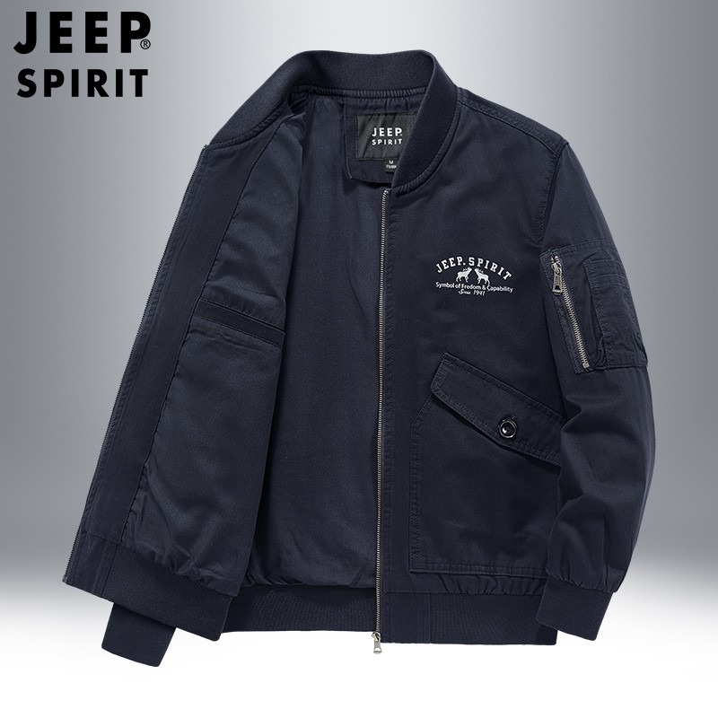 春秋季新款棉质休闲茄克商务中青年外衣休闲服男装服饰飞行员棒球服