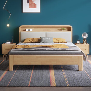 单床【默认原木色 软包款式,胡桃色和硬靠背请备注】 1