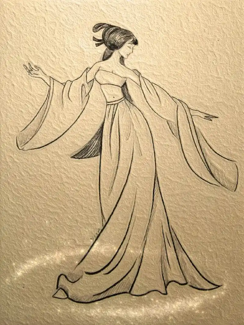 动漫人物绘画 #简笔画 #古风少女##零基础学画画 #日常 - 抖音