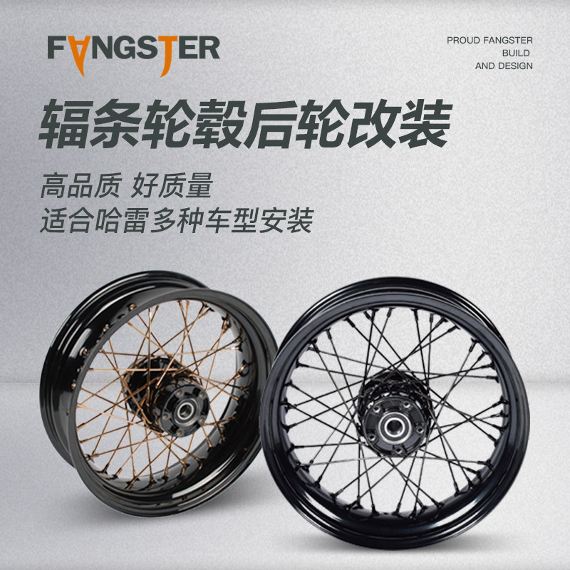 fangster 哈雷滑翔软尾戴纳定制辐条轮毂 xl运动者轮辐后轮180016