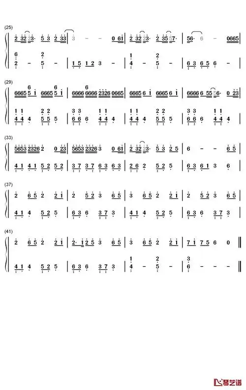 海底钢琴简谱-数字双手-一支榴莲2