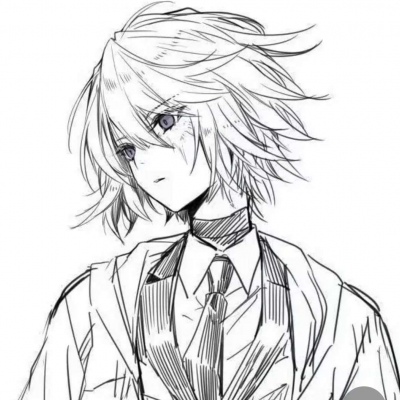 二次元黑白男生头像