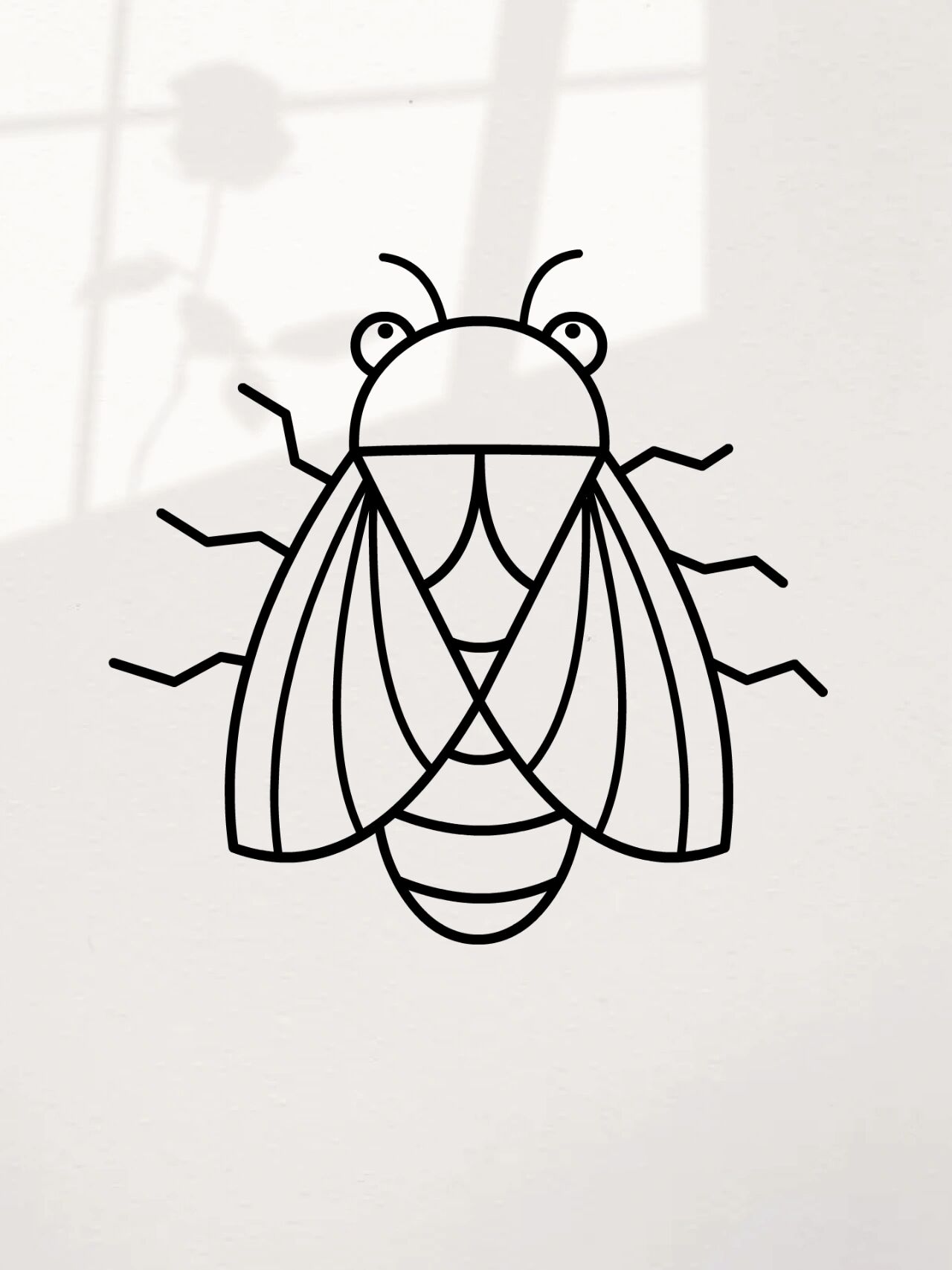 一看就会的简笔画:三角形画知了(蝉)