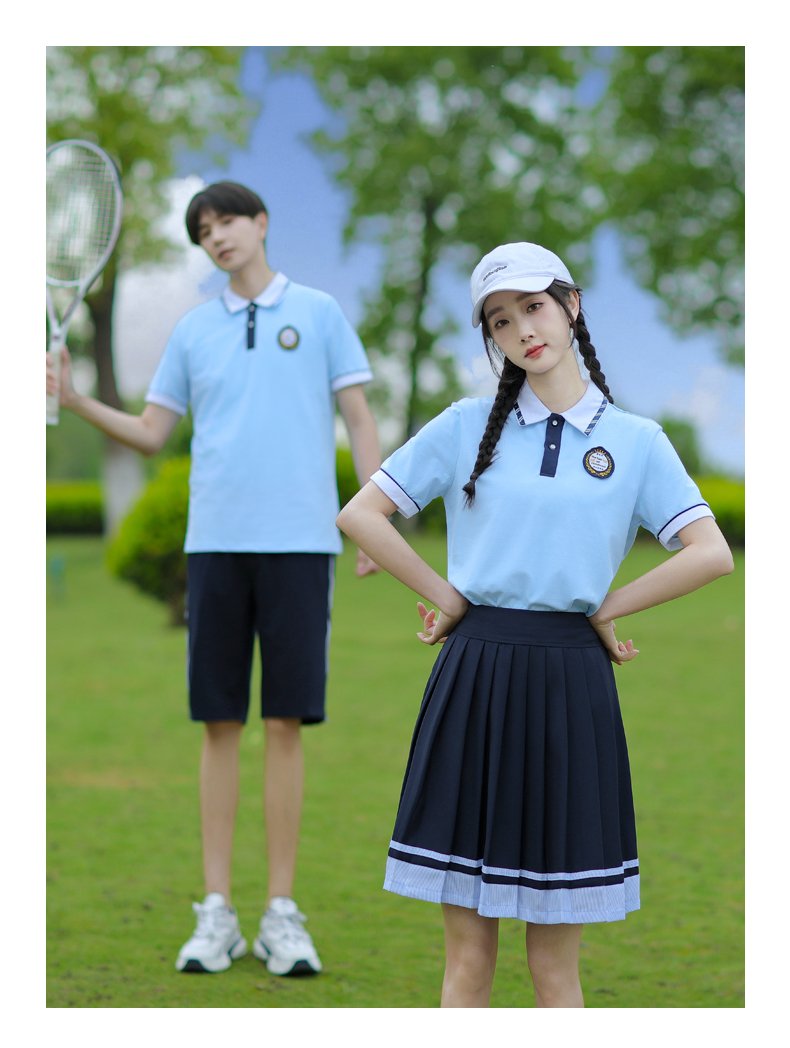 2599#实拍情侣装校服套装学生夏季纯棉短袖毕业照班服中学生 - 17网