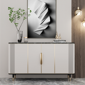 美式轻奢风玄关柜靠墙走廊客厅现代简约大理石家用入户鞋柜门厅柜