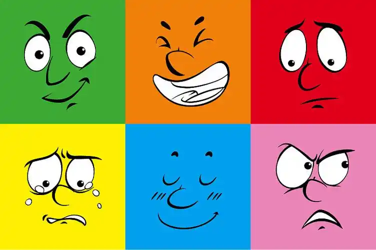 六张脸有着不同的情绪